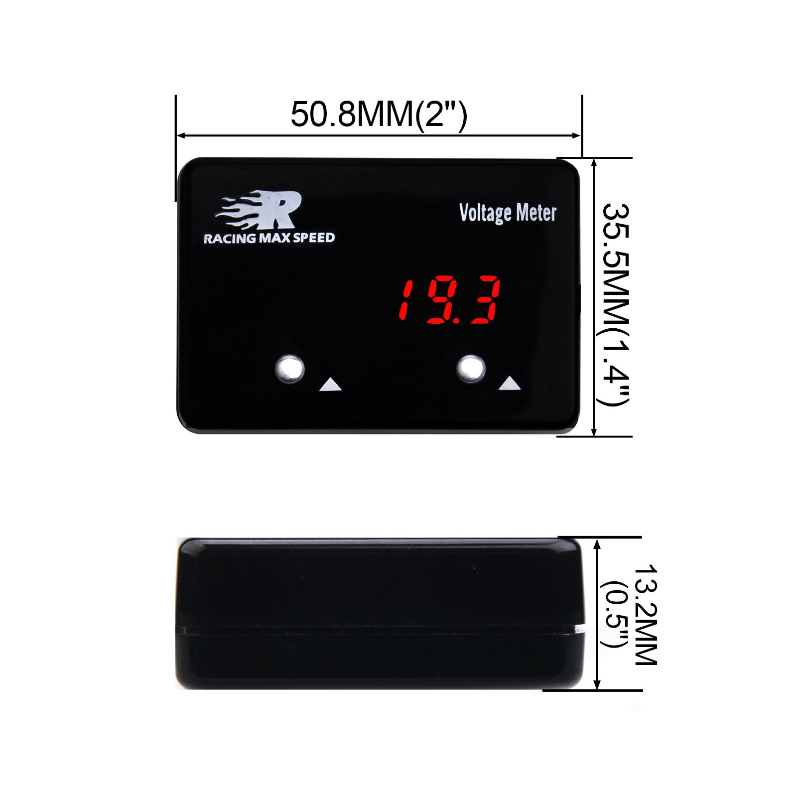 Mini LED Volt Voltage Meter Display Digital Voltmeter Monitor Panel Tester 12V for Car Motorcycle Blue Red