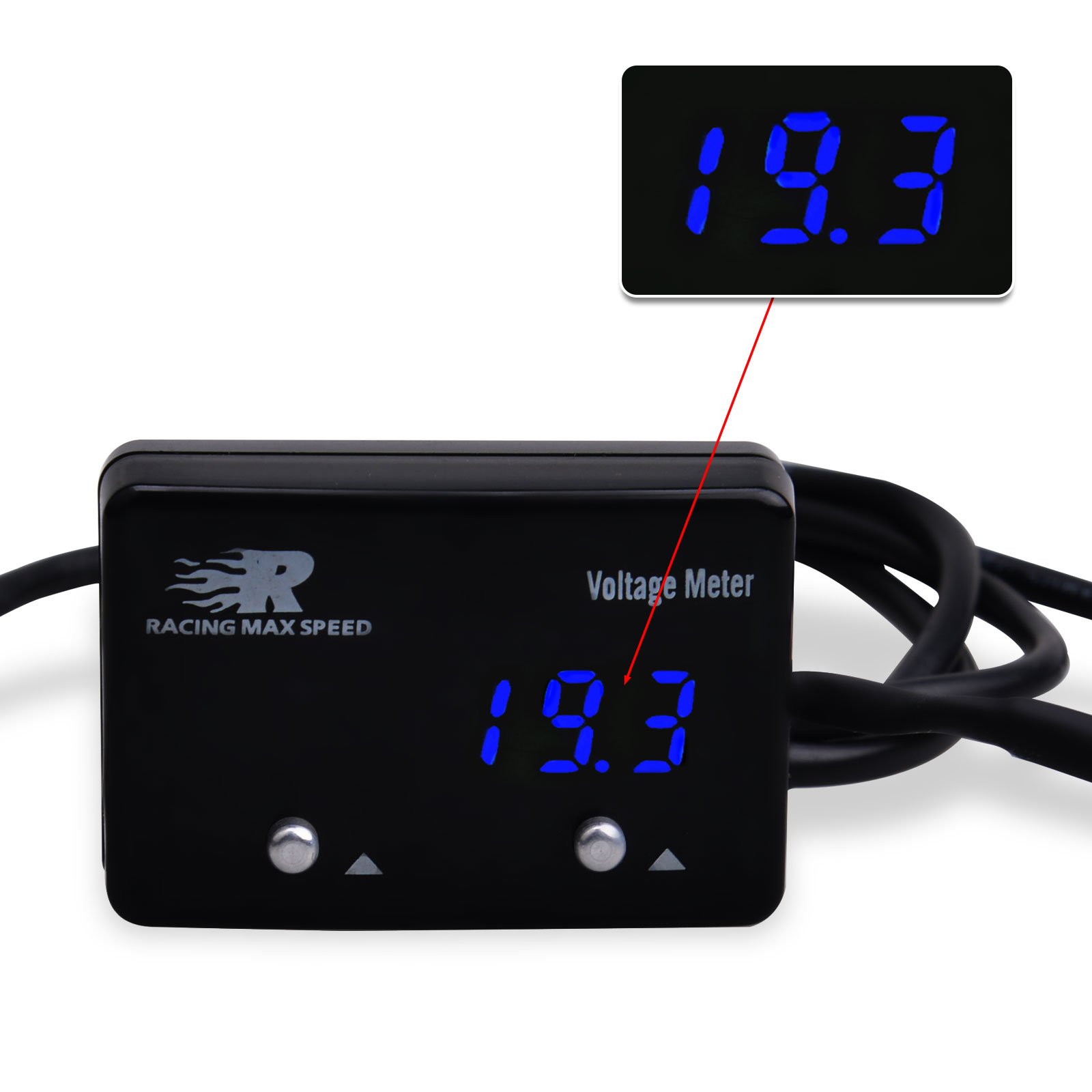 Mini LED Volt Voltage Meter Display Digital Voltmeter Monitor Panel Tester 12V for Car Motorcycle Blue Red