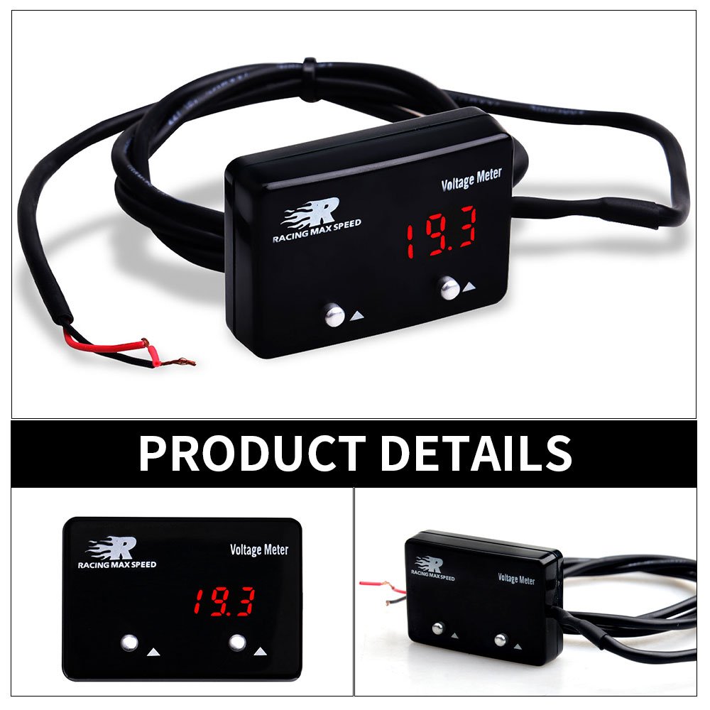 Mini LED Volt Voltage Meter Display Digital Voltmeter Monitor Panel Tester 12V for Car Motorcycle Blue Red