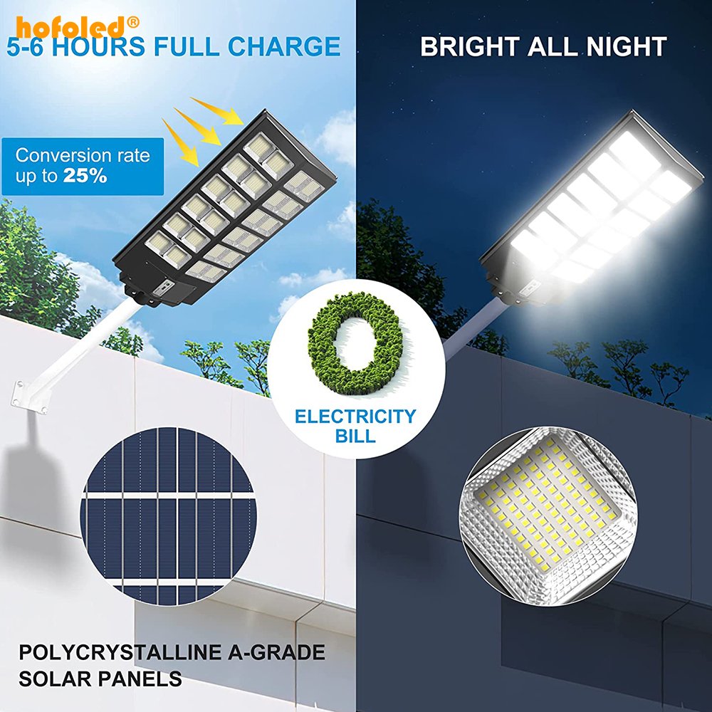 Hofoled STAGE LIGHT Outdoor Garden Lights 150LM/W Solar Street Light With Remote Solar Energy Led Lamp