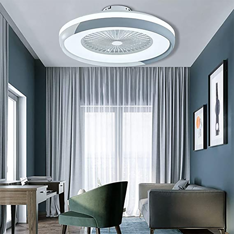 23.5 Inch Modern LED Ceiling Fan with 6 Wind Speeds Elegant Jhumar Lamp Lights for Household Bedroom Hotel