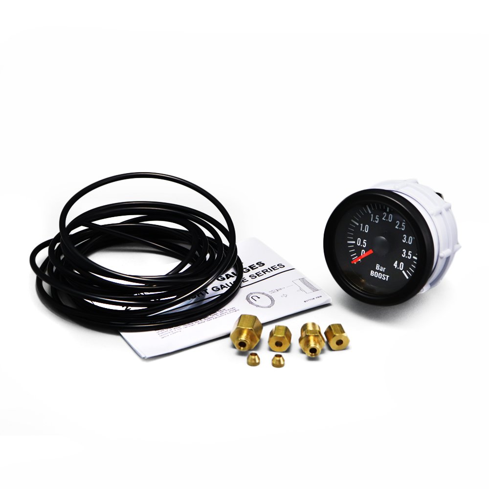 Turbo Boost Gauge 52 mm Mechanical Car 0~4 Bar for Auto Car Vehicles