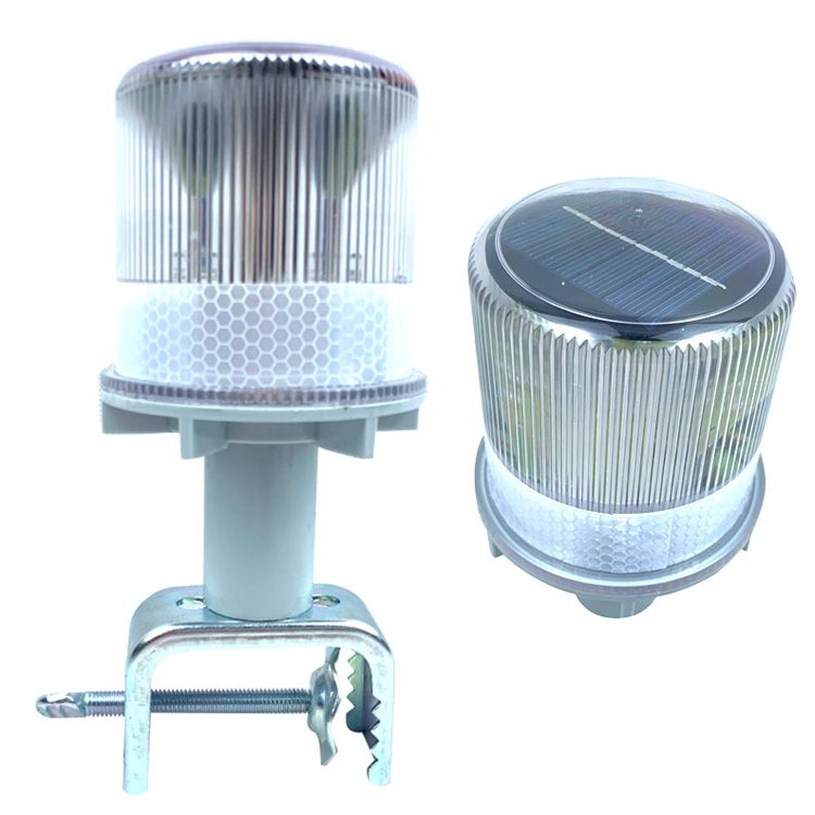 Led 360 Degrees Beacon Motion Sensor Maritime Red Bule Strobe Traffic Aviation Solar Warning Light for Tower Crane