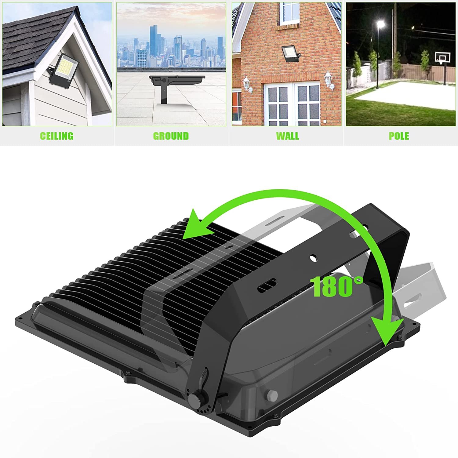 AC100-277V 240W Flood Light 33600LM 5000K IP65 Waterproof High Bright LED Stadium Light Outdoor LED Court Lighting