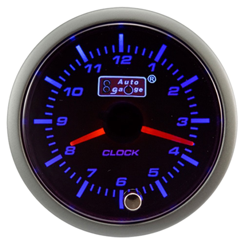 2019 New Product Super White and Blue LED Display 60mm Electrical Clock for Trucks Auto Meter 12V Analog Display Hot Sale
