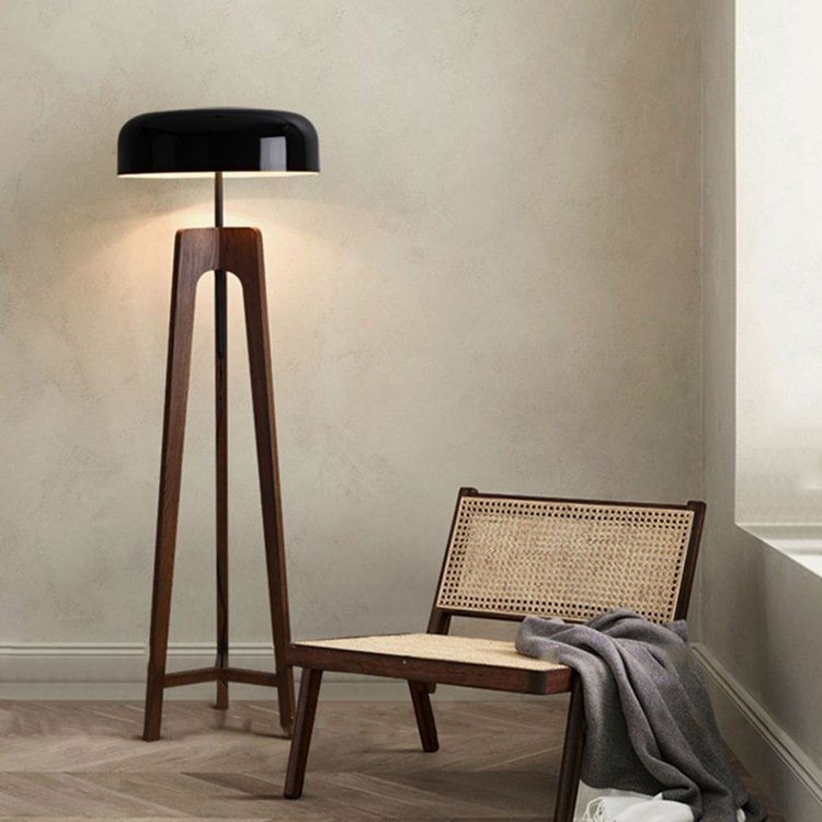 Wooden Floor Lamp LED Three Color Dimming Living Room Sofa Dining Room Bedroom Study Hotel Decoration Floor Lamp