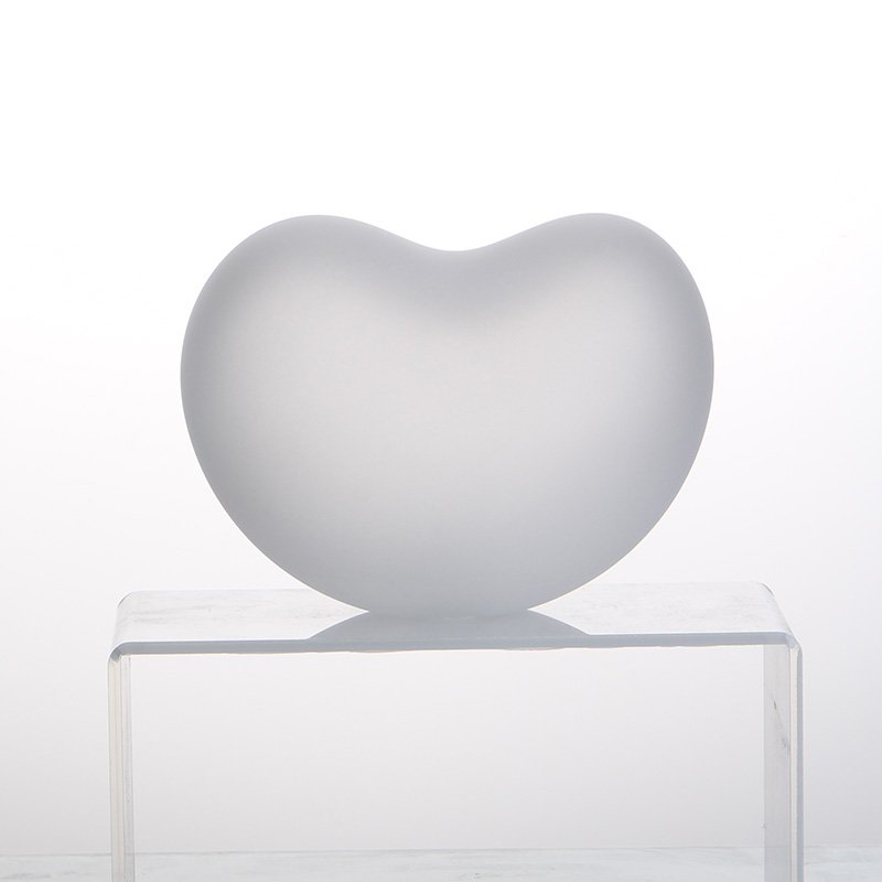 Modern Heart-Shape Glass Lampshade Handmade Indoor Light Covers in Two Styles Transparent & Sandblasted