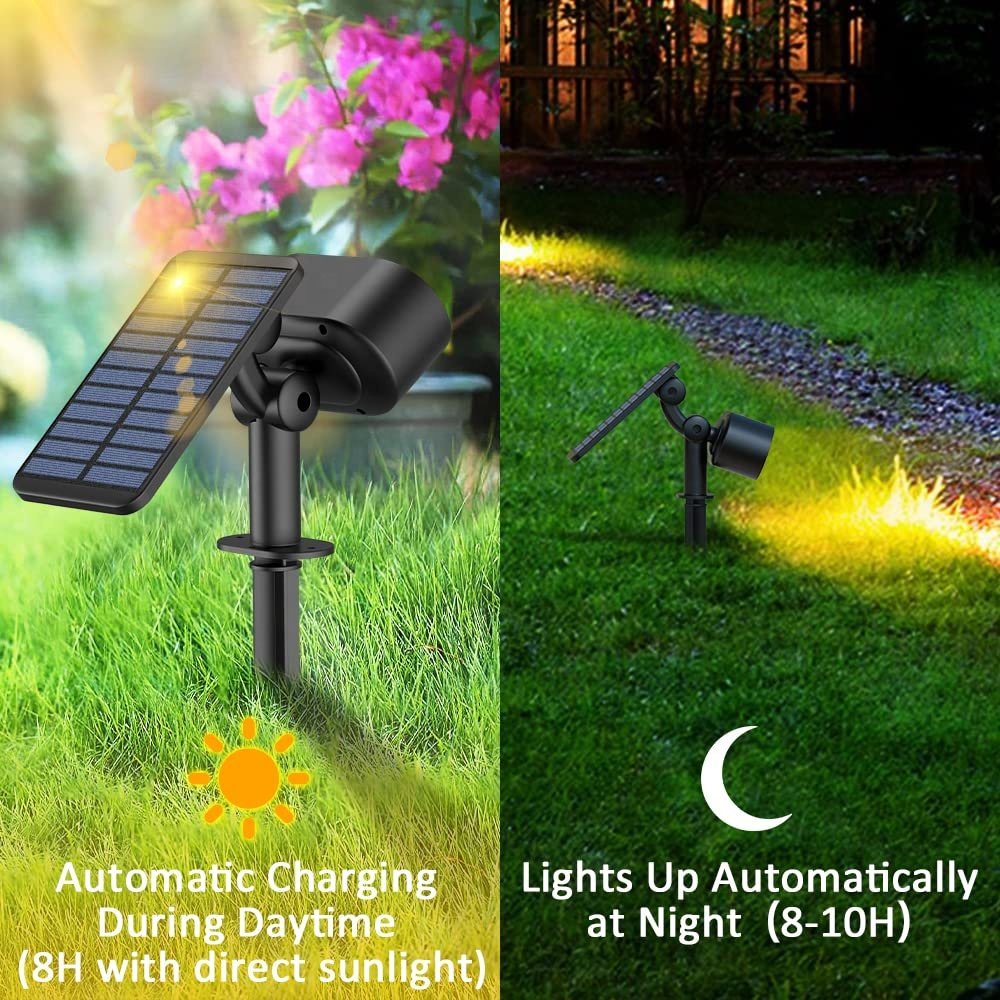 Smart RGB Solar Landscape Spotlight IP65 Waterproof ABS Body with APP Control LED Light Source for Garden Decorative Lighting