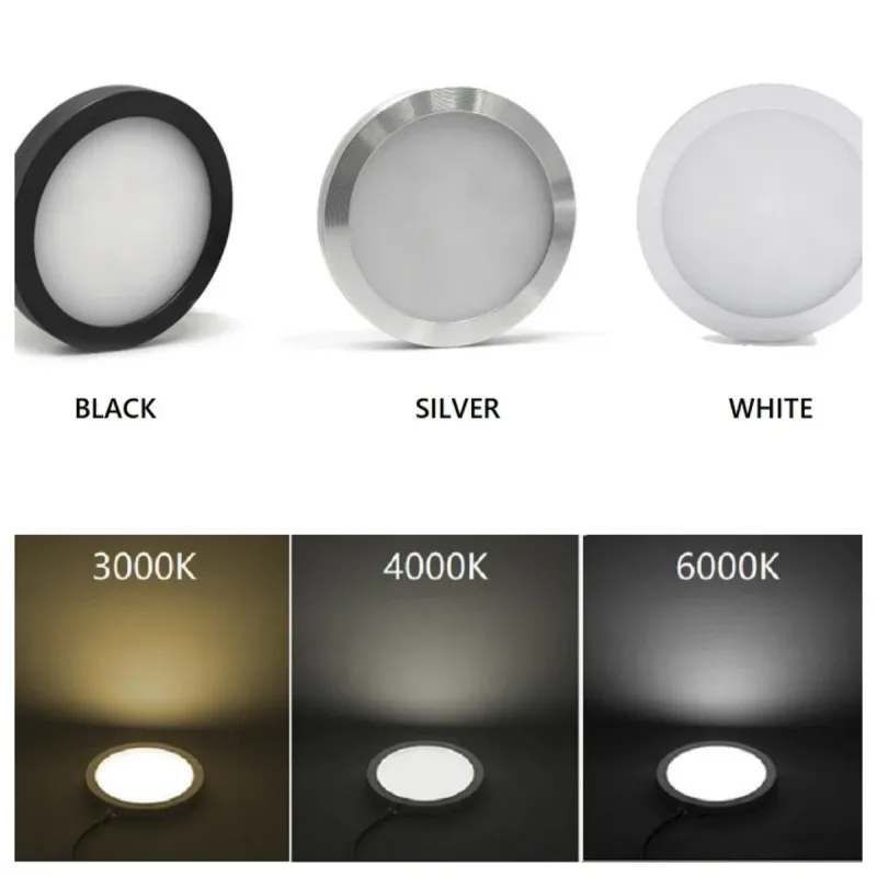 USB 5V LED Under Cabinet Light with Switch 3W Mini Spotlight Surfaced Mounted Jewelry Display Showcase Wardrobe Ceiling Lamp