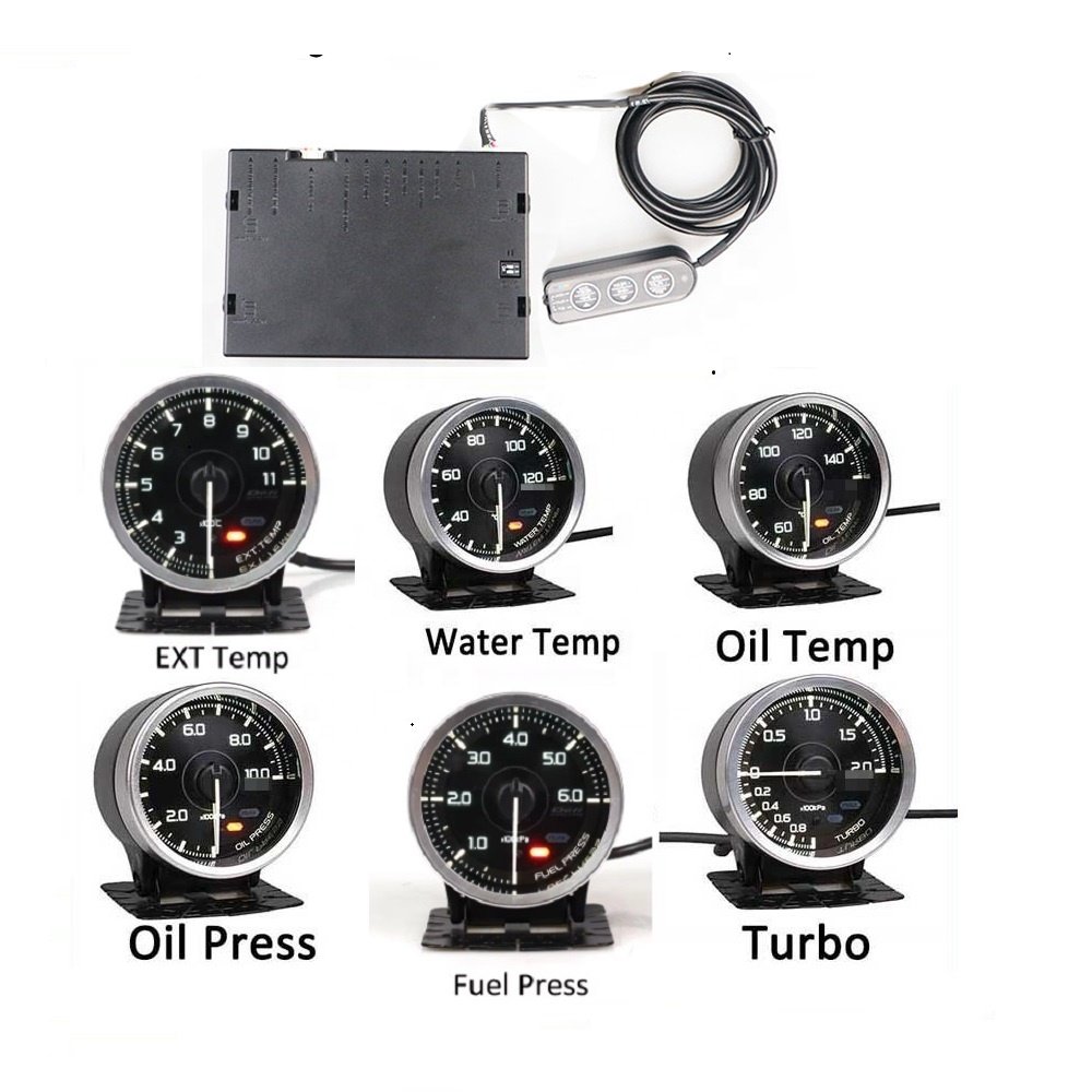 DEFI A1 Gauge Defi Meter Water Temp Oil Temp Oil Press Boost Ext Temp Fuel Press With Controller & Sensors
