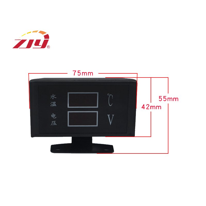 ZJY High Quality Universal 2 Functions 12v/24v Auto Car Voltmeter Voltage Meter + Water Temperature Gauge Thermometer