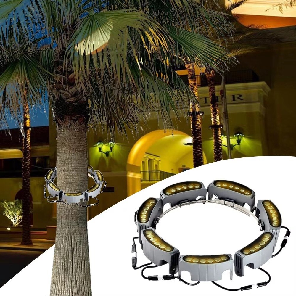 Outdoor Waterproof Landscape LED Tree Lighting Garden LED Ring Embracing Palm Tree Spotlight DC24V Bridge Column Hoop Light