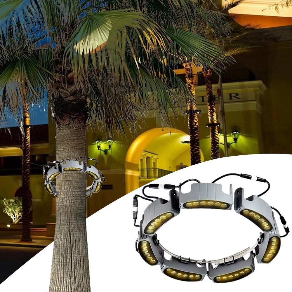 Outdoor Waterproof Landscape LED Tree Lighting Garden LED Ring Embracing Palm Tree Spotlight DC24V Bridge Column Hoop Light