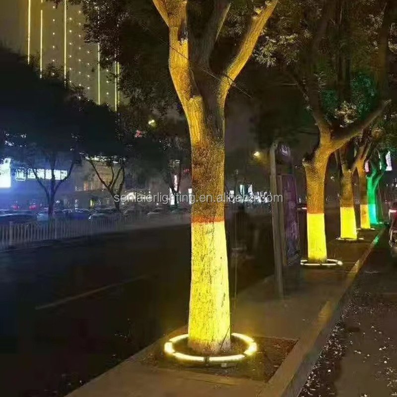 Outdoor Waterproof Landscape LED Tree Lighting Garden LED Ring Embracing Palm Tree Spotlight DC24V Bridge Column Hoop Light