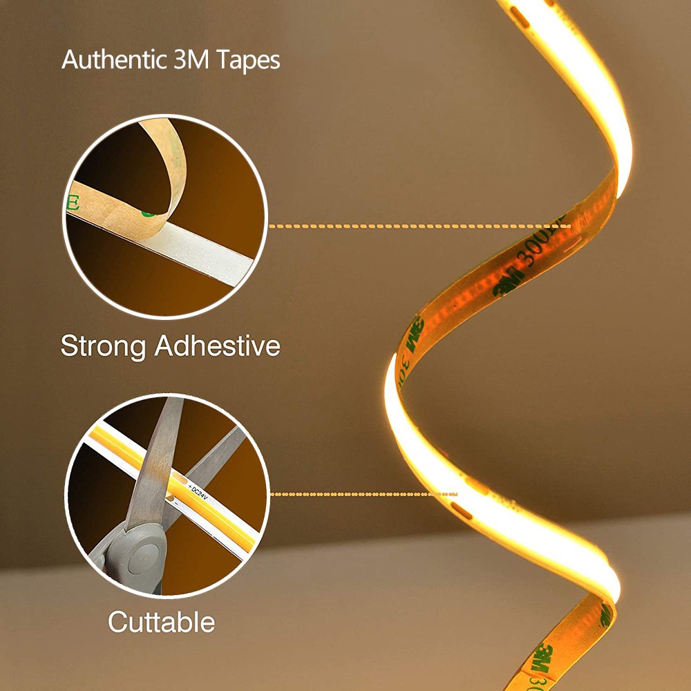 Flexible Decoration Cob Rgb Rgbw Led Strip 12v 24V COB LED Strip Light Rgb Cob Led Strip Light