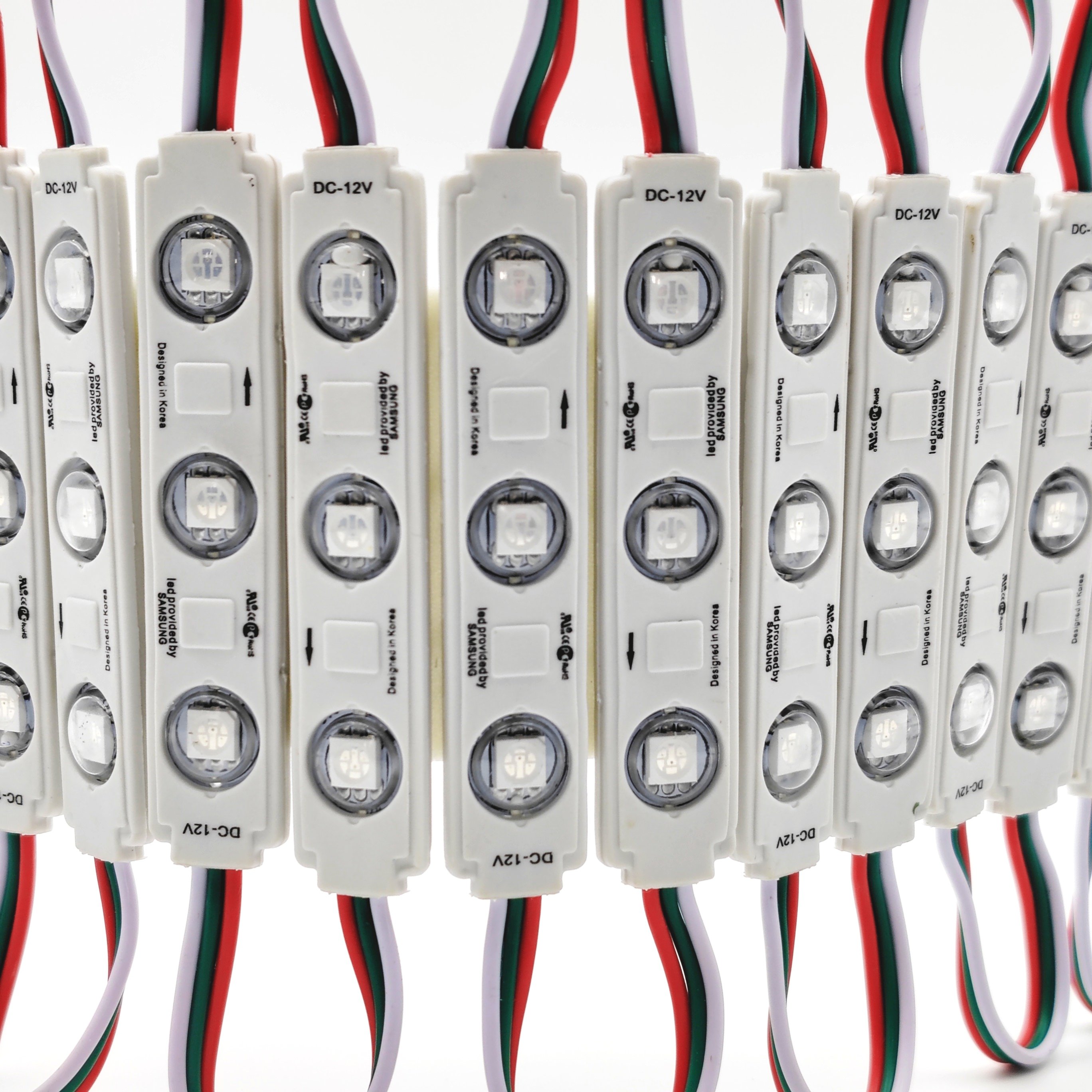 Wholesale 12V WS2811 RGB LED Strip Module 3LED Pixel Light IP65 Waterproof 75*15mm SMD5050 for Signage Decoration Programmable