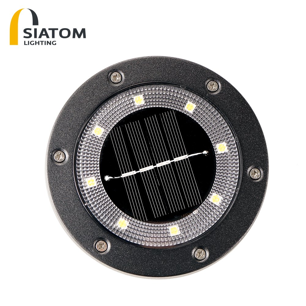 2020 New Design Stainless Steel IP65 Waterproof Decorative 8LED Outdoor Garden Lighting Solar Ground Light Solar Garden Light