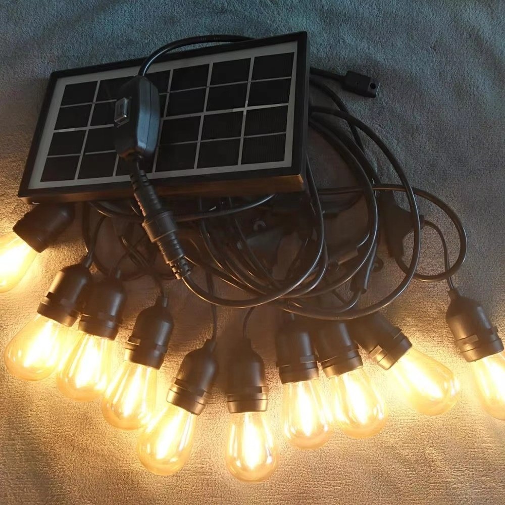 Solar E26 Socket S14 Outdoor Patio String Light Bulbs Waterproof IP65 Connectable Dimmable Patio Lights for Grade