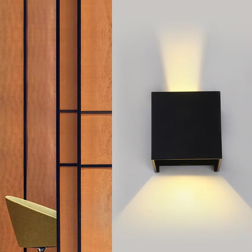 Outdoor Waterproof Wall Lamp, Modern Villa Corridor, up and Down Waterproof IP65 Cube LED Wall Lamp, 2 * 5W 2 * 3W
