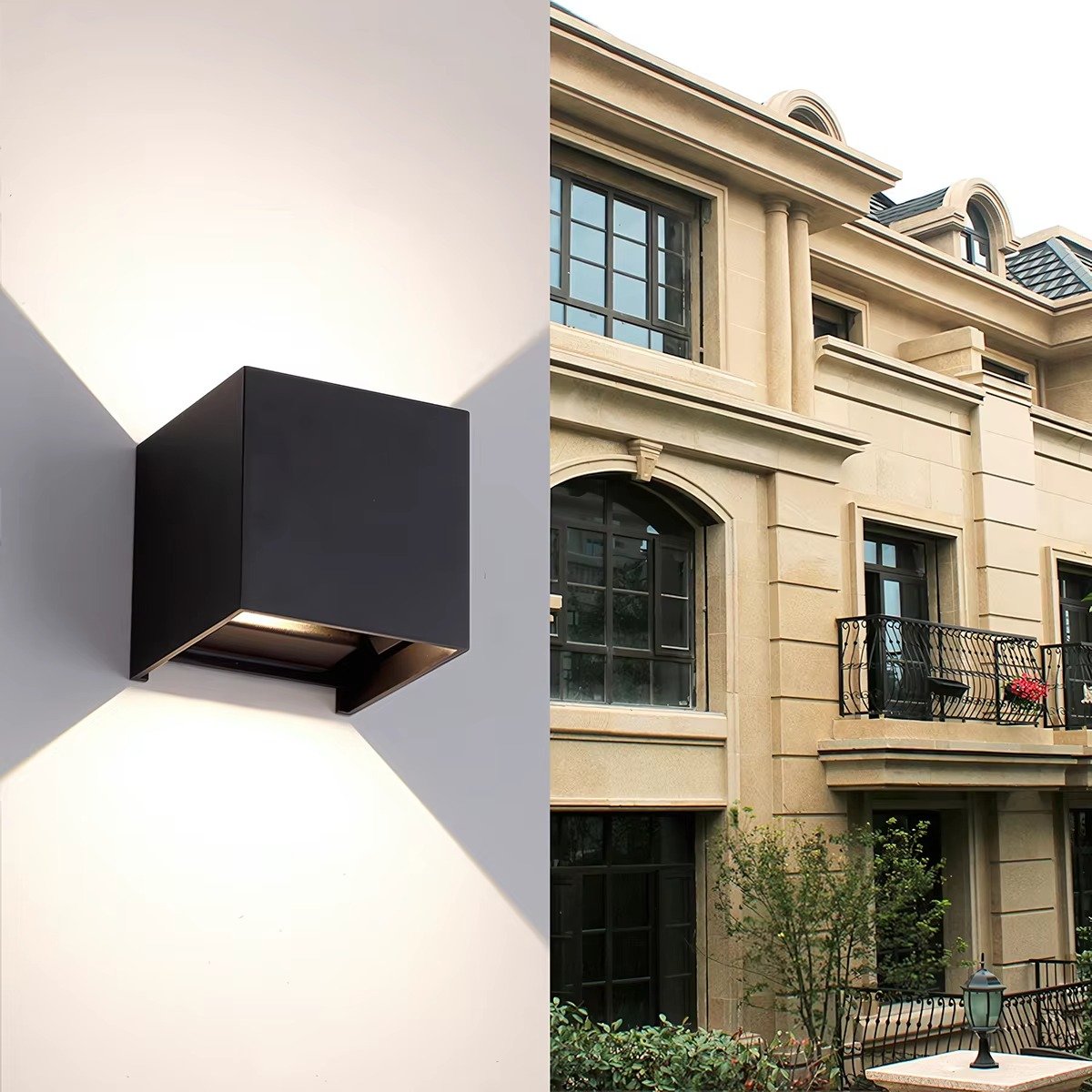 Outdoor Waterproof Wall Lamp, Modern Villa Corridor, up and Down Waterproof IP65 Cube LED Wall Lamp, 2 * 5W 2 * 3W