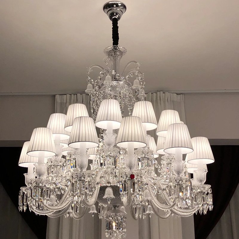 Large Chandelier Villa Restaurant Hotel Luxury Banquet Chandeliers Crystal Lamps Decorative Light Project Customization
