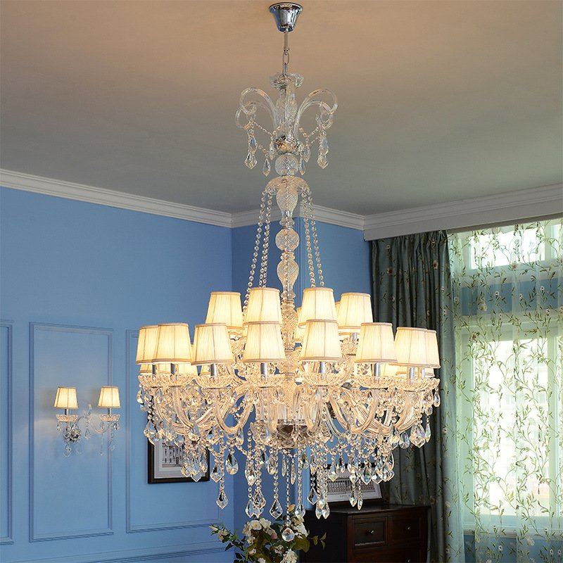 Large Chandelier Villa Restaurant Hotel Luxury Banquet Chandeliers Crystal Lamps Decorative Light Project Customization