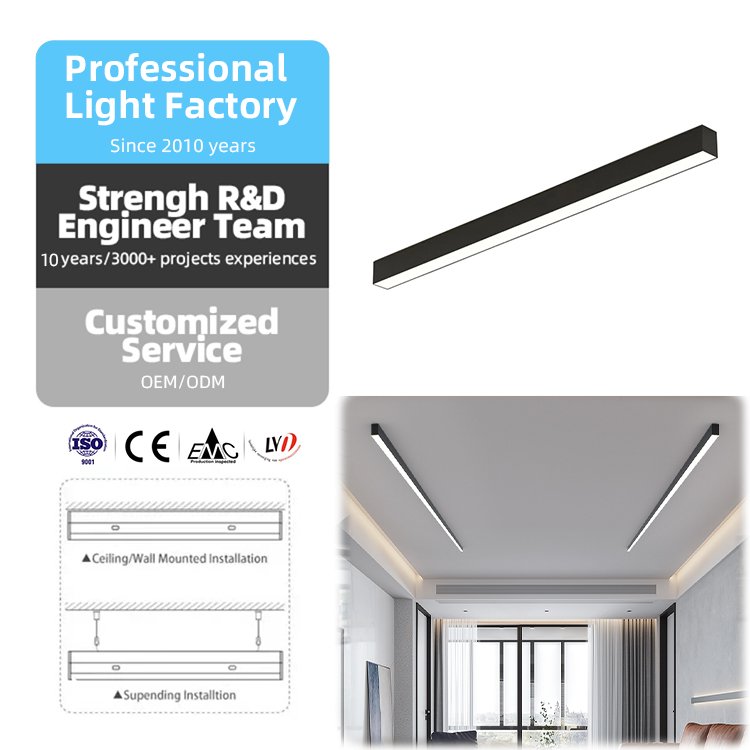 Led Linear Shop Lighting Surface Mount Minimalist Skyline Curved Linear Corner Ceiling Profile Light Led 2 Feet 16 W 4000K