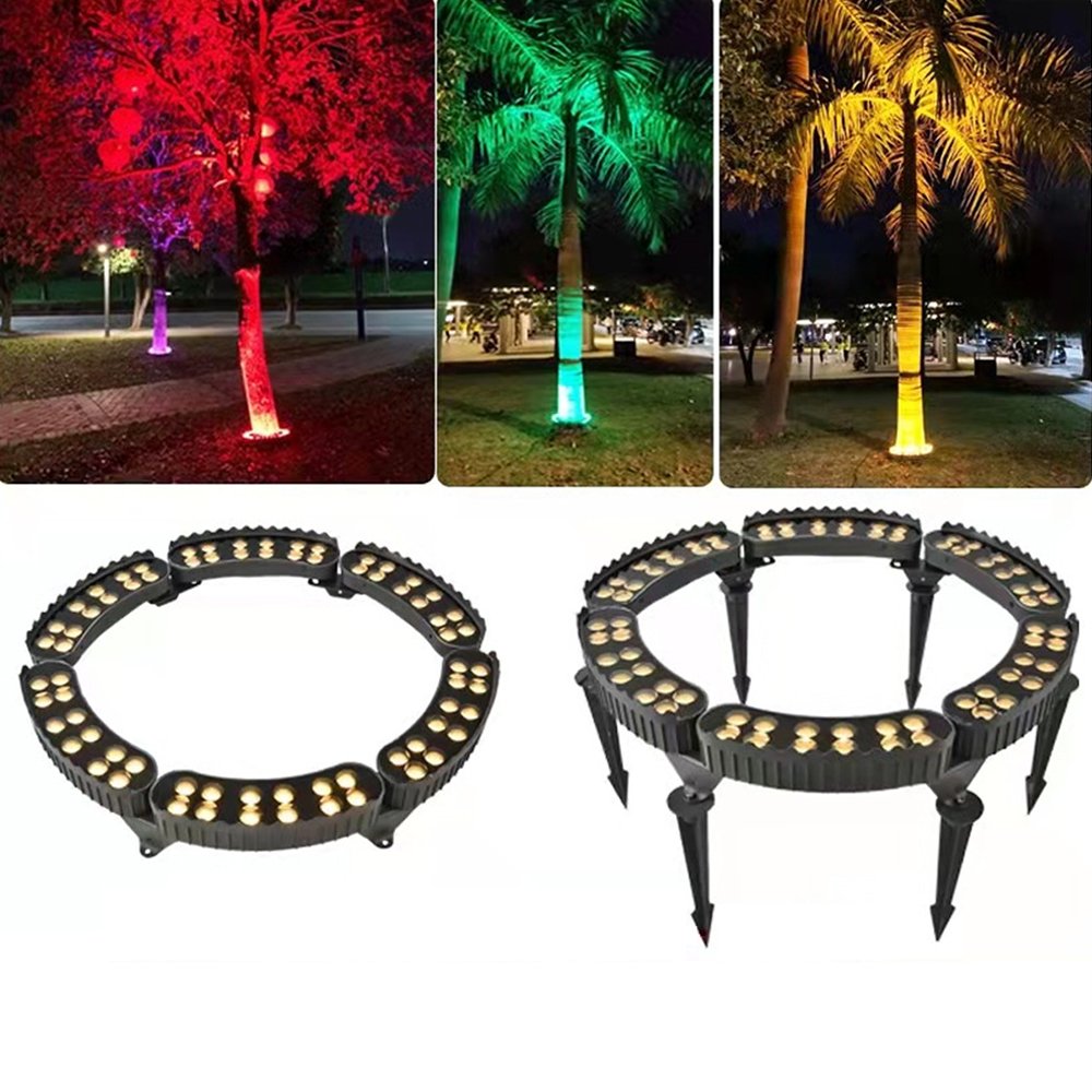 18W Led Tree Hugging Light Ring Corrugated Spot Light IP67waterproof Lamp Post Lamp Landscape Circle Tree Seven-color Tree Light