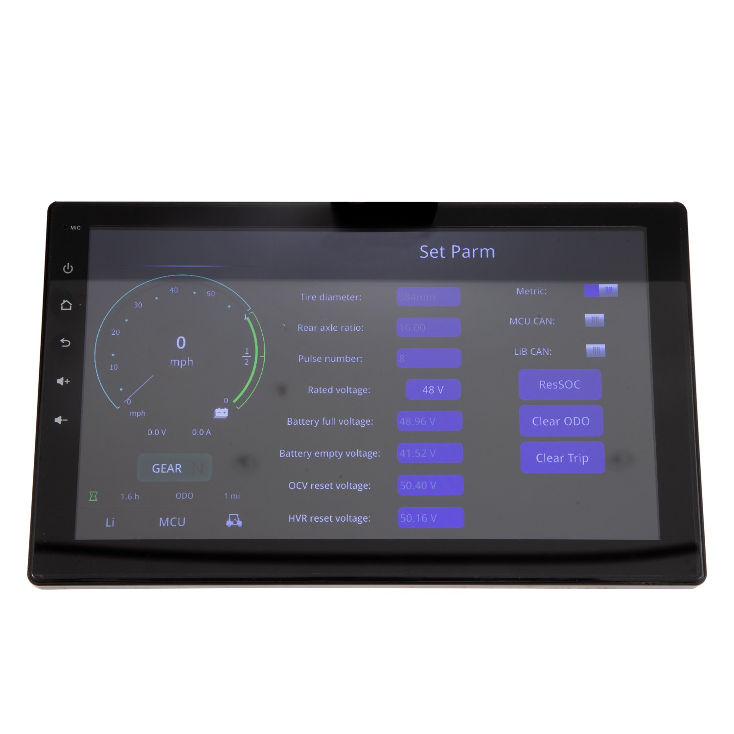 Golf Cart Part Voltmeter, Battery Capacity Indicator and Speedometer LED 10 Inch Dashboard