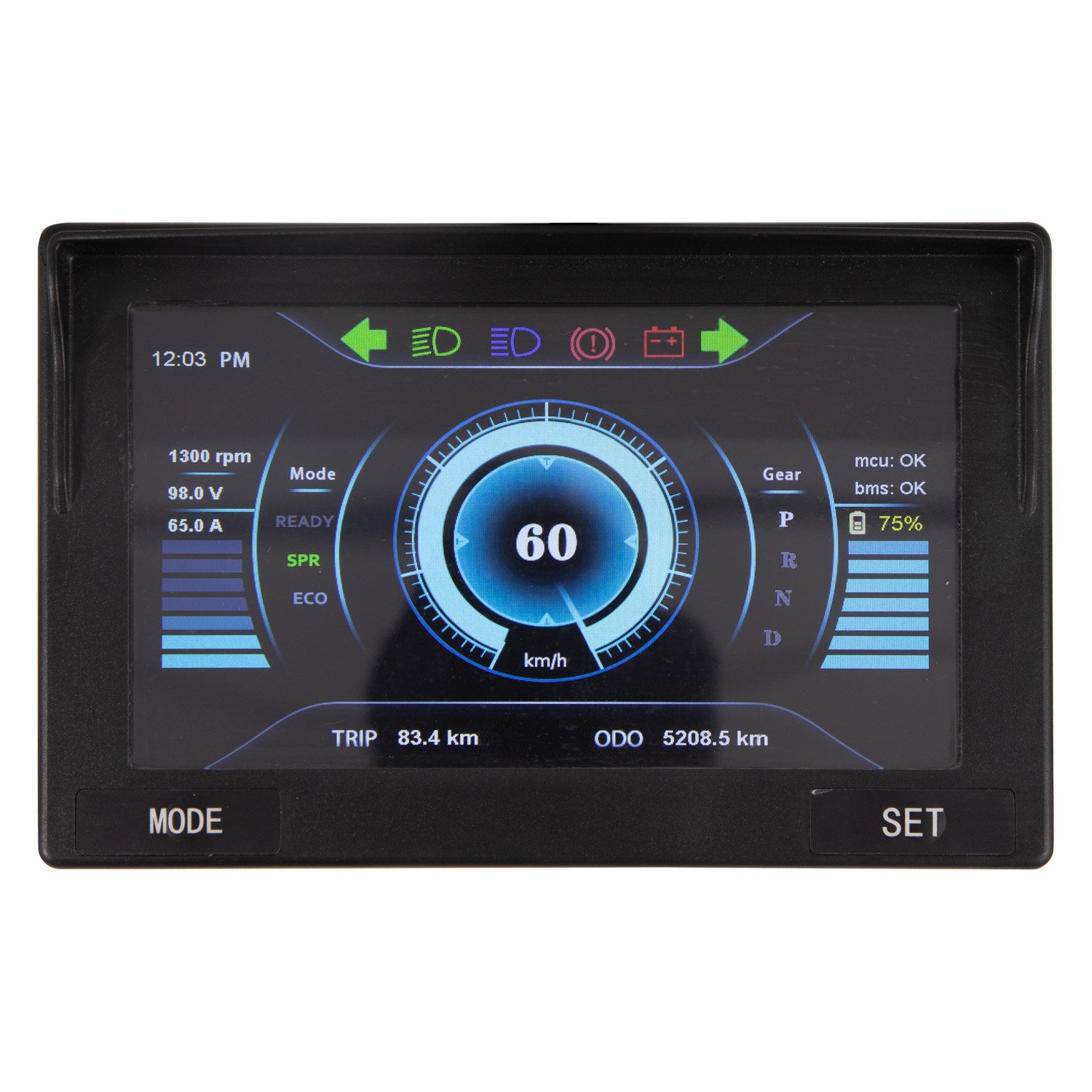 Golf Cart Part Voltmeter, Battery Capacity Indicator and Speedometer LED 10 Inch Dashboard