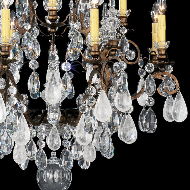European Style Hotel Pendant Light Art Chandelier Antique Retro Natural Crystal Stones Hanging Lighting Wedding Chandeliers