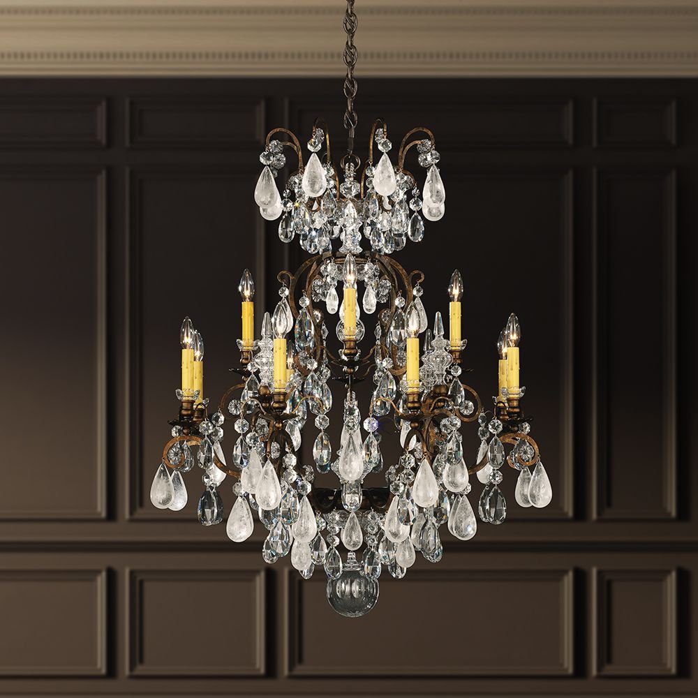 European Style Hotel Pendant Light Art Chandelier Antique Retro Natural Crystal Stones Hanging Lighting Wedding Chandeliers