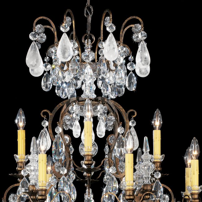 European Style Hotel Pendant Light Art Chandelier Antique Retro Natural Crystal Stones Hanging Lighting Wedding Chandeliers