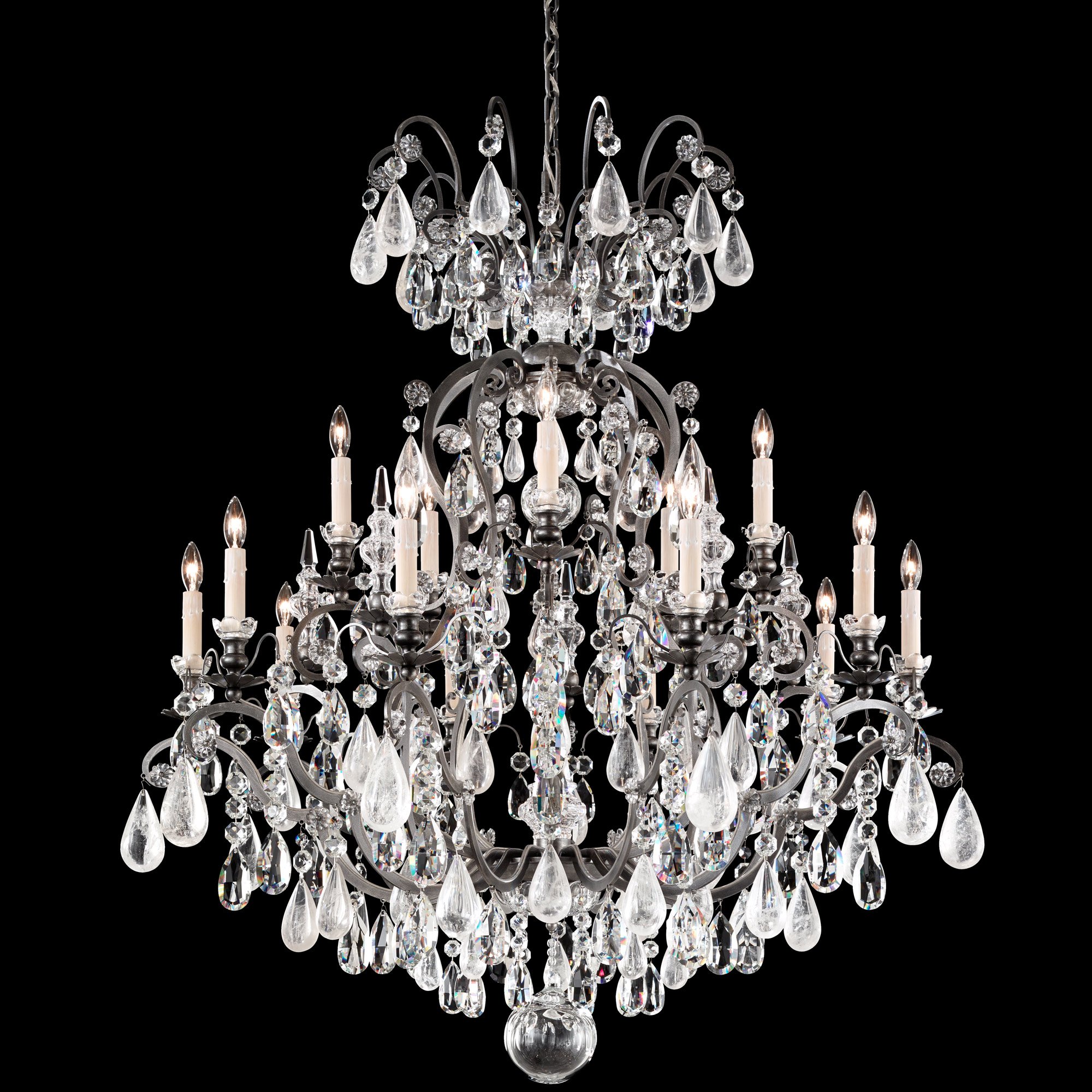 European Style Hotel Pendant Light Art Chandelier Antique Retro Natural Crystal Stones Hanging Lighting Wedding Chandeliers