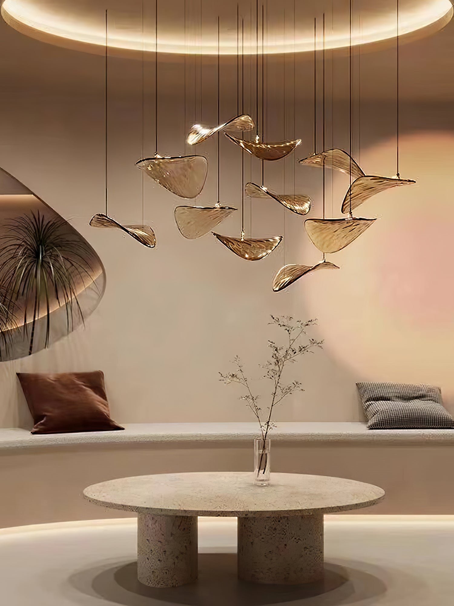Contemporary Style Indoor Decoration Fixture Hotel Lobby Villa Stair Custom Luxury Led Chandelier Glass Pendant Light