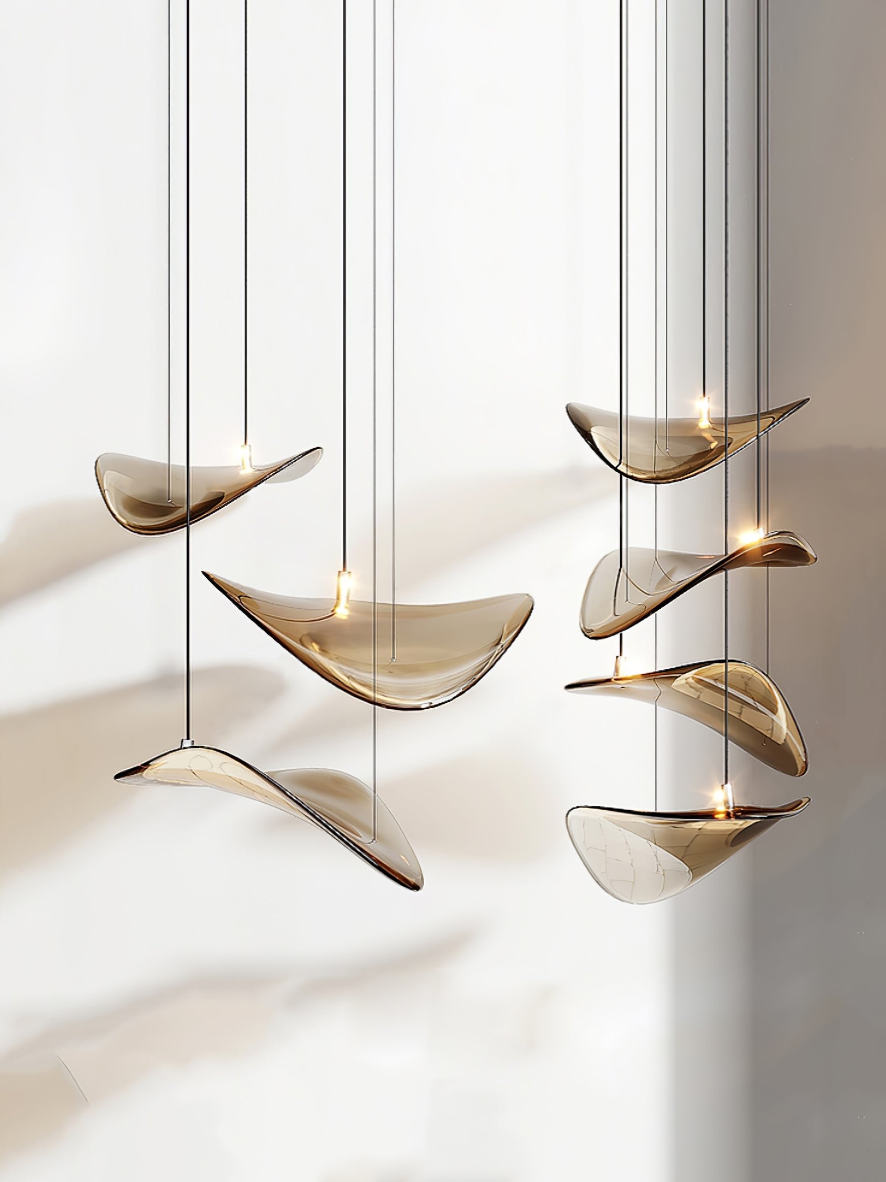 Contemporary Style Indoor Decoration Fixture Hotel Lobby Villa Stair Custom Luxury Led Chandelier Glass Pendant Light