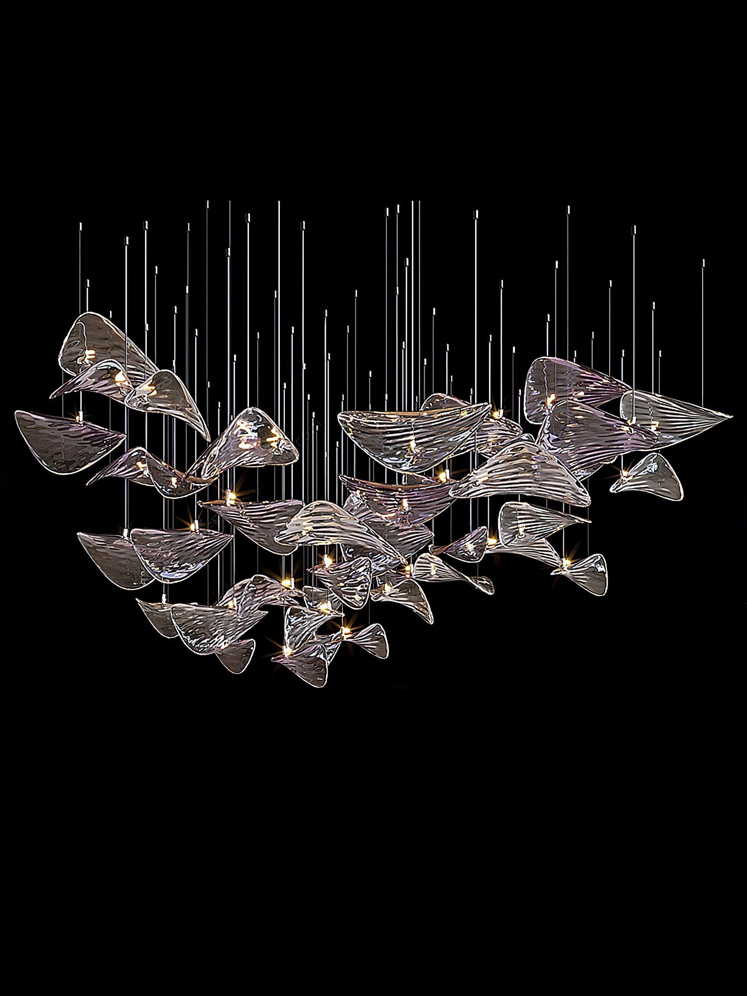 Contemporary Style Indoor Decoration Fixture Hotel Lobby Villa Stair Custom Luxury Led Chandelier Glass Pendant Light
