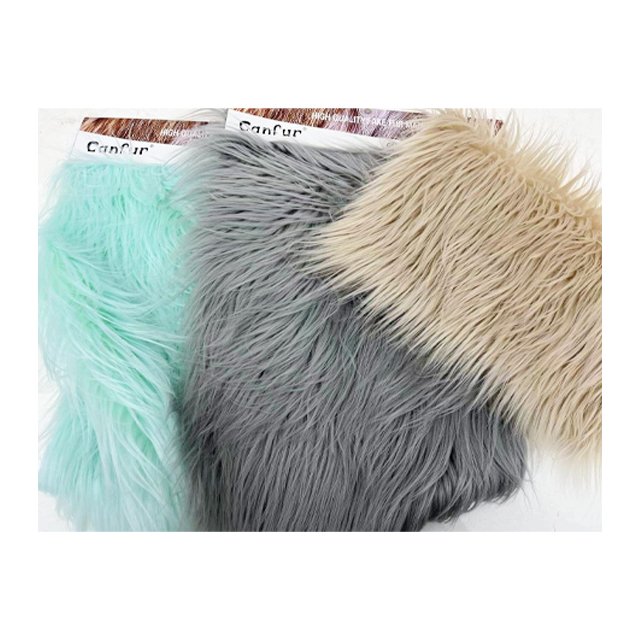 Wholesale Discount Colorful Printed Faux Fur Fabric Long Pile Carpet Fur Plush Fabric Faux Fur Curtain Fabric 65mm Fluffy
