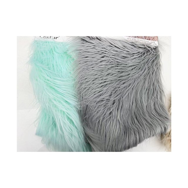 Wholesale Discount Colorful Printed Faux Fur Fabric Long Pile Carpet Fur Plush Fabric Faux Fur Curtain Fabric 65mm Fluffy