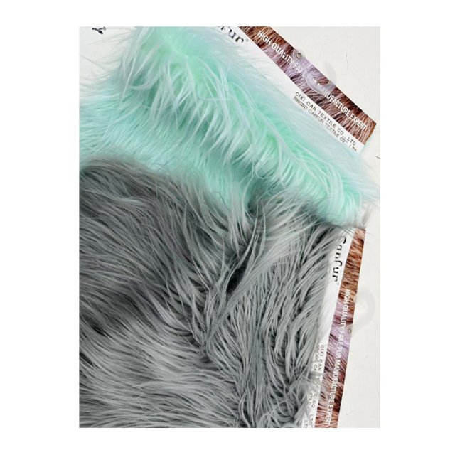 Wholesale Discount Colorful Printed Faux Fur Fabric Long Pile Carpet Fur Plush Fabric Faux Fur Curtain Fabric 65mm Fluffy