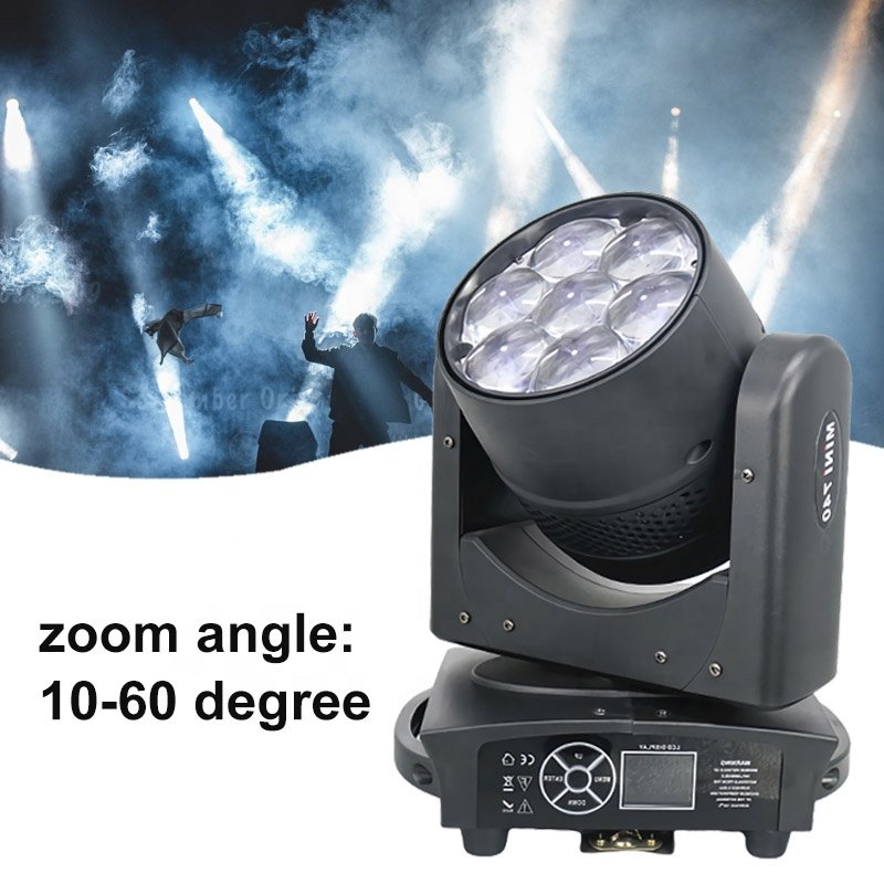 Grace 7x40W Mini Zoom Wash Led Moving Head Dj Disco Movinghead Stage Lights