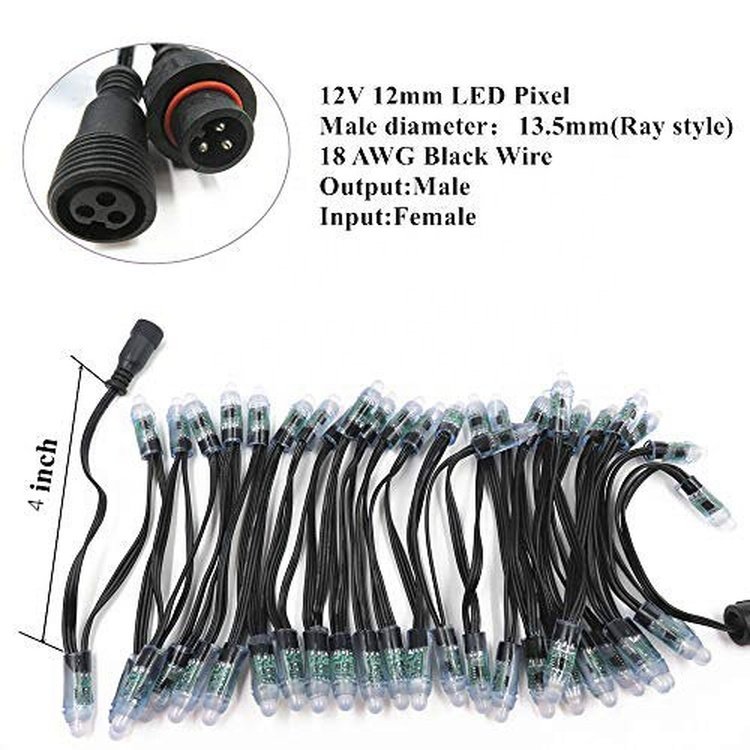 Customized Hotsale WS2811 12V Pixel Light Waterproof RGB LED Pixel Lights Holiday Christmas Decorative