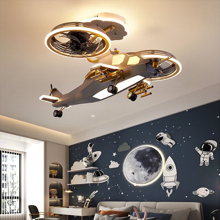 Cartoon Fighter Ceiling Lights LED Three-color Remote Dimming Full Spectrum Bedroom Kindergarten Children's Room Ceiling Lights