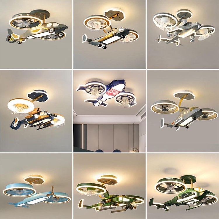 Cartoon Fighter Ceiling Lights LED Three-color Remote Dimming Full Spectrum Bedroom Kindergarten Children's Room Ceiling Lights