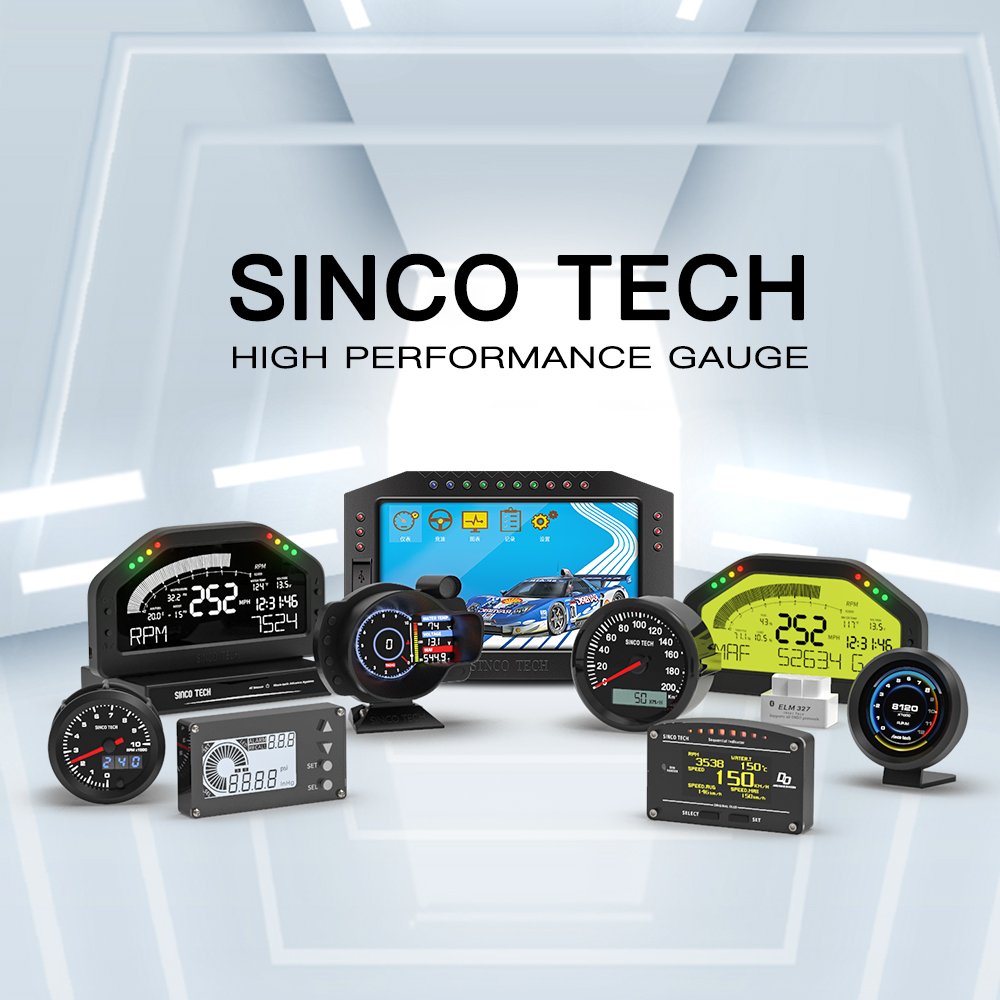 SincoTech 6.5'' LCD Instrument Cluster OBD2 Race Dash 11-in-1 Car Speed/RPM/Volt/Fuel Level/Water Air Temp Gauge Meter(903)