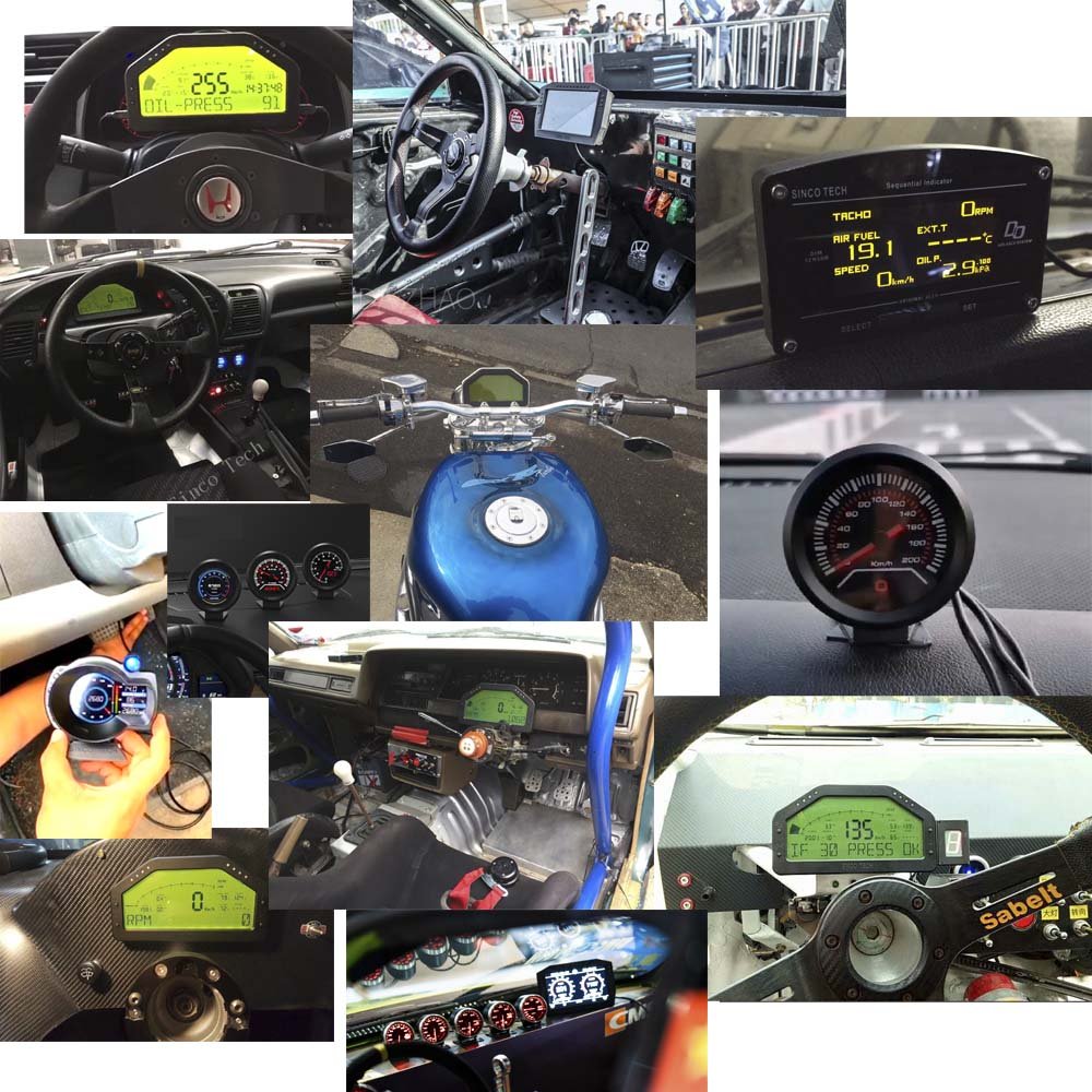 SincoTech 6.5'' LCD Instrument Cluster OBD2 Race Dash 11-in-1 Car Speed/RPM/Volt/Fuel Level/Water Air Temp Gauge Meter(903)