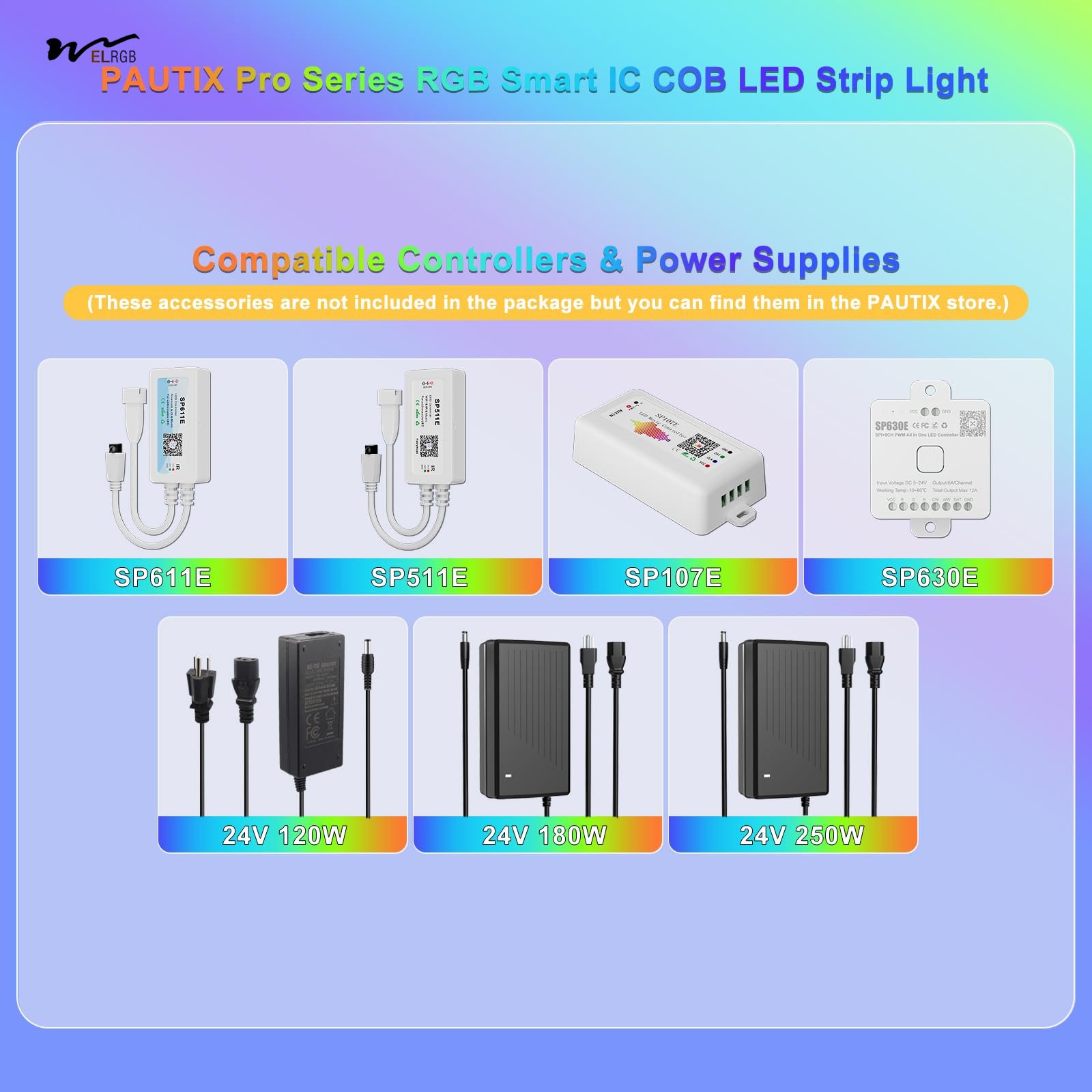 IP65 Waterproof RGB Smart IC COB LED Strip Light Addressable 24ft/7.5m,24V Color Flowing Strip Light