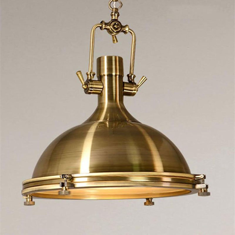 Contemporary Frosted Dome E27 Single Light Hanging Nautical Chandelier Lamp Decorative Industrial Style Pendant Light