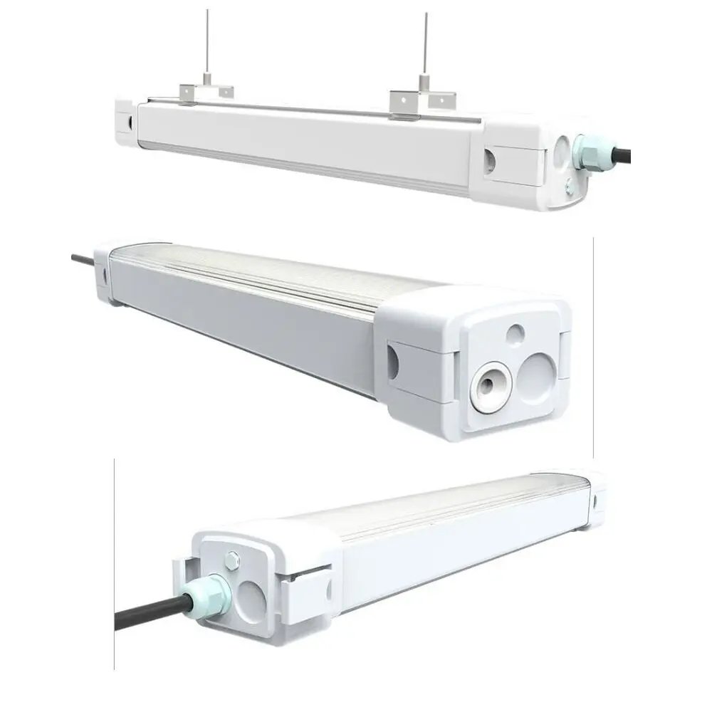 Waterproof 20W 30W 40W LED Vapor Tight Light 100-277V IP65 IP66 0.6m 1.2m 4FT Packing Garage Warehouse LED Tri Proof Light
