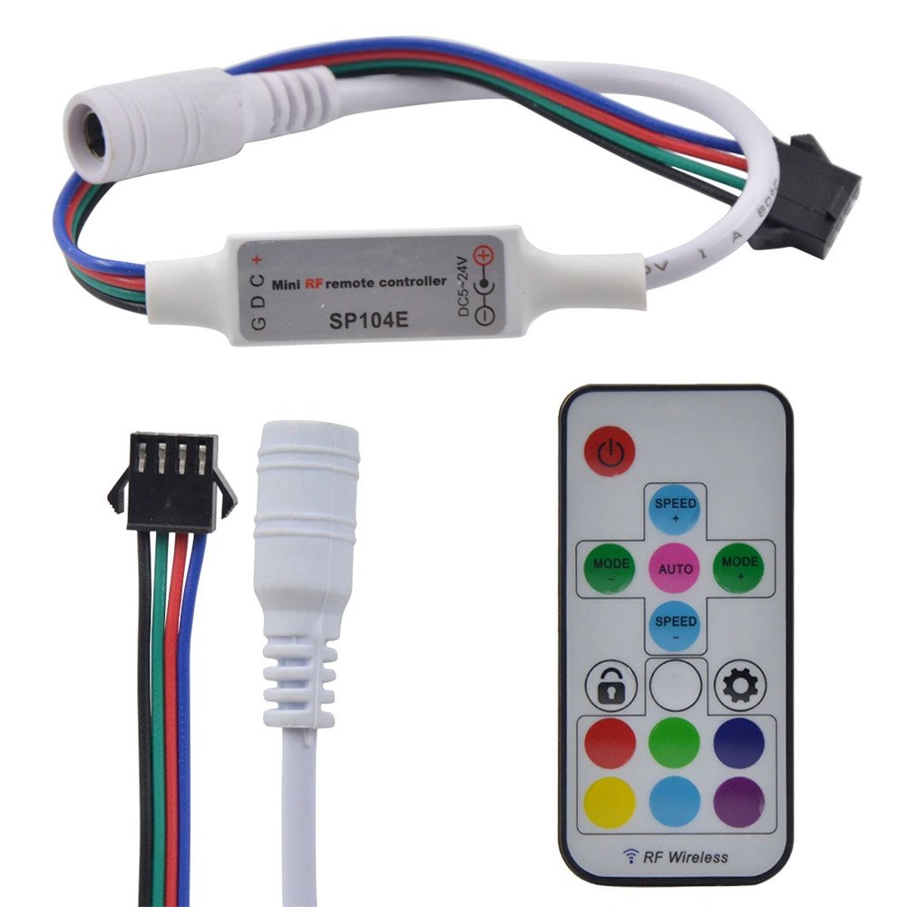SPI RF LED Controller SP104E WS2811 WS2812B Pixel Addressable LED17 Keys Rf Remote Controller for WS2812 STRIP